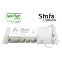 Forstrker IFA 384, 4 udgange, 85-1006MHz, 0-12dB, YouSee Ready/Stofa approved – Triax