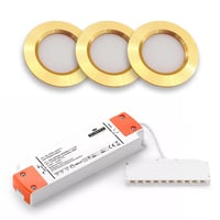 LEDlife Reco68 mbelspot, guld, 3 stk. (2,7W LED, 220lm, RA92, 12V)