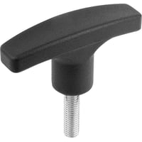 T-greb D: M8x20, A: 71, B: 19,5, H: 36, Model: L TermoPlast, sort, materiale: stl, materiale: galvaniseret