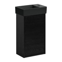 Gustavsberg Artic S mbelst, 36cm vask, hh tv mat sort/sort askefiner