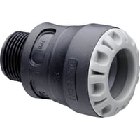 Plasson SERIE 1, Push-in lige overgang med nippel, 32 mm x 1″ udvendigt gevind, PP, PN16