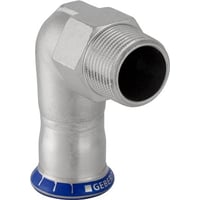 Mapress Rustfrit, 28 mm x ?1″ overgangsvinkel 90, presmuffe/nippel (R) – Geberit