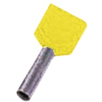 Isoleret dobbelt terminalrør gul 2x6mm2 L=14mm - (100 stk.)