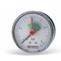 Manometer, 50, 1/4", 0-4 bar, med rd stilleviser