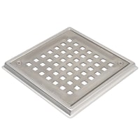 Blcher rist og ramme med skruels, 140×140 mm, rustfrit stl
