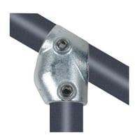 Tee vinkel 30-60  (26,9 mm), galvaniseret, vandrrs-fitting til stativ og reol - Pipe Clamps