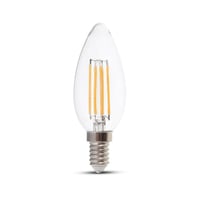 V-Tac E14 4W LED kertepre med kultrd, 400 lumen, 2700K, ikke dmpbar