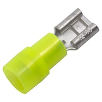 Isol. ABIKO spademuffe KA4607FLS-PB, 4-6mm2, 6,3x0,8, Gul - (50 stk.)