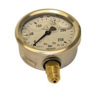 Wika manometer, glycerinfyldt studs nedad, bar max 25 bar