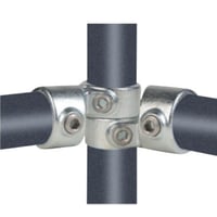 Tee flex  (26,9 mm), galvaniseret, vandrrs-fitting til stativ og reol – Pipe Clamps