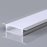 Monteringsst med diffuser til LED-stribe, 2000x30x10 mm, slv hus