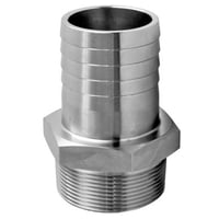 Slangenippel, 3/8" x 11 mm, stbt, rustfri AISI 316