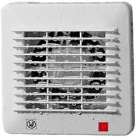 EDM-100 C 12V: Vdrumsventilator til svagstrm (12Vac) med glidelejer og automatisk jalousi, op til 85 m/h, hvid - S&P