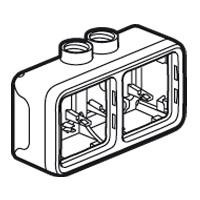 PLEXO 55 IP55 dobbelt vandret underlag for 2x M20 forskruning, gr