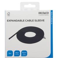 Nylon net kabelstrmpe OD6.0 mm, 5 m, sort - Deltaco billede