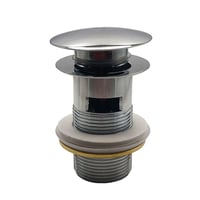 Bundventil push-up, 1 1/4" med overlb, krom