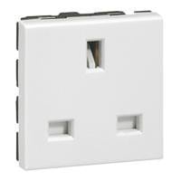 Mosaic Stikk British 13A 2P+PE 2M Hvid