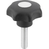 Stjernegreb DIN6336, D: M8X25, D1: 40, Model: L, Termoplast sort, Materiale: stl, Cap: gr RAL 7035 - udv.