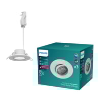Philips Cilantro indbygningsspot, StepDim, 2700K, 500lm, hvid (mat) - 3 pak