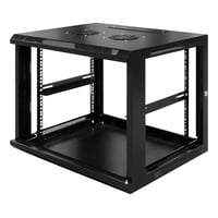 19" vgskab, 9U, 600  600, glasdr, sort