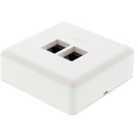 DELTACO Vgudtag udenpliggende, UTP 2xRJ45, Cat6 hvid