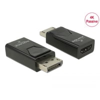 Adapter, DisplayPort 1.2 han til HDMI hun, 4K Passiv, sort - Delock