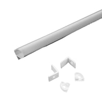 Aluprofil til LED-strip PCB 12mm Hjrne, 2000x15,8x15,8mm, Hvid