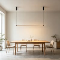 Dæmpbar spisebordslampe, 126 cm, sort, 18W LED, inkl. wireophæng, 4000K