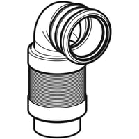 Geberit toiletbøjning 90°, Ø90x255-455mm teleskop til vægtoilet PE