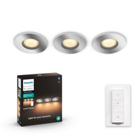 Billede af Philips Hue Adore indbygningsspot downlight, White ambiance + switch, krom, rund, 220-240V, Bluetooth - 3-pak