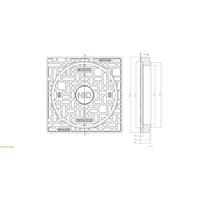 NID fast karm med dæksel, til Ø600 mm opføringsrør, 12,5 ton, komposit