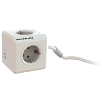 Socket Strmstik til skrivebordet, PowerCube Extended, 4 x stikkontakter og 2 USB ladning