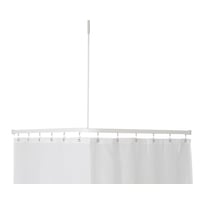 Profil2001 8x25mm forhængstang 90x90cm hvid m.loftstøtte mm