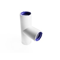 Grenrr 90 T-stykke, 32 mm, plast, med 3 muffer og gummittning