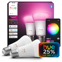 Philips Hue E27-pre, A60, Color & White ambiance, 1100lm, Zigbee (2 pak) (2025)
