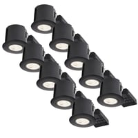 Nordtronic Quick Spot G2 indbygningsspot, GU10, 230V, LED (rund) inkl. LED-pre (Philips / CRI>80 / 3,5W / 265 lm / 3000K / 36 / F / ikke dmpbar), sort (mat) - 10 pak