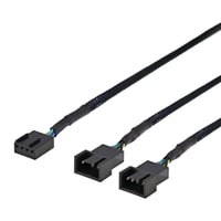 Deltaco Splitter For Pwm Fans, 4-pin To 2x4-pin Fe, Black