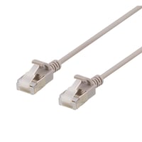 DELTACO U/FTP Cat6a patch cable, slim, 3,8mm in diameter, 1,5m, gray