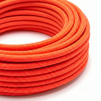 5m Stofledning 2x0.75 mm ², tekstil - 230V, Neon Orange