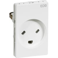 LK FUGA®, EDB stikkontakt med jord, 1½ modul, hvid  Lauritz Knudsen