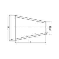 Konc konus sf, 154,0 mm x 129,0 mm x 2 mm, 316L, DIN