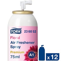 Duftfrisker Tork A1 Airfresh Premium Spray Blomst 75 ml refill - (karton med 12 stk.)