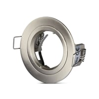 GU10 indbygningsspot, satin nikkel, rund, aluminium, hul: 7,3 cm, ml: 8,1 cm