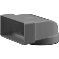 Fresh plastsystem Rekt. 90° plastbøjning 204x60 mm til Ø125 mm, grå.
