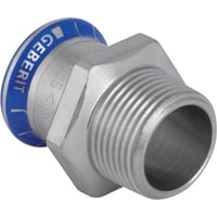 Mapress Rustfrit, 22 mm x ?" overgangsstykke, presmuffe/nippel (R) - Geberit billede