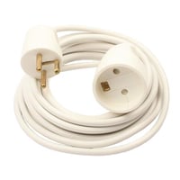 Forlngerledning, hvid med jord, 5 meter