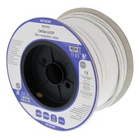 DELTACO U/UTP Cat6a installationskabel, slim 28AWG, 100m, LSZH, vit