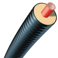 Brugg 'CALPEX UNO' - Prisoleret PEX-rr til fjernvarme, 25 x 2,3 mm, 78 mm udv. diameter, 25 meter