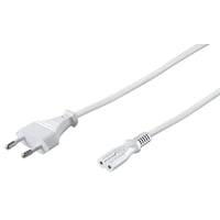 Strmkabel til brbar, 5 meter, hvid, 3 x 0,75 mm CU, 2,5A - MicroConnect