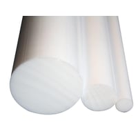 Plast rundstang, PTFE teflon, 22 mm, hvid - 1 meter